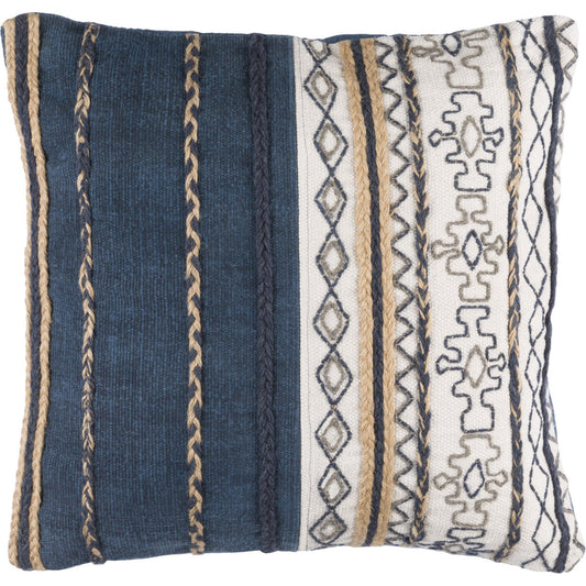 Holston Pillow - 13555 by Surya in blue, white. Made from 100% cotton in a rustic style.