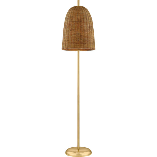 Beatrice Floor Lamp by Mitzi in aged brass. Made from steel in a unique style.