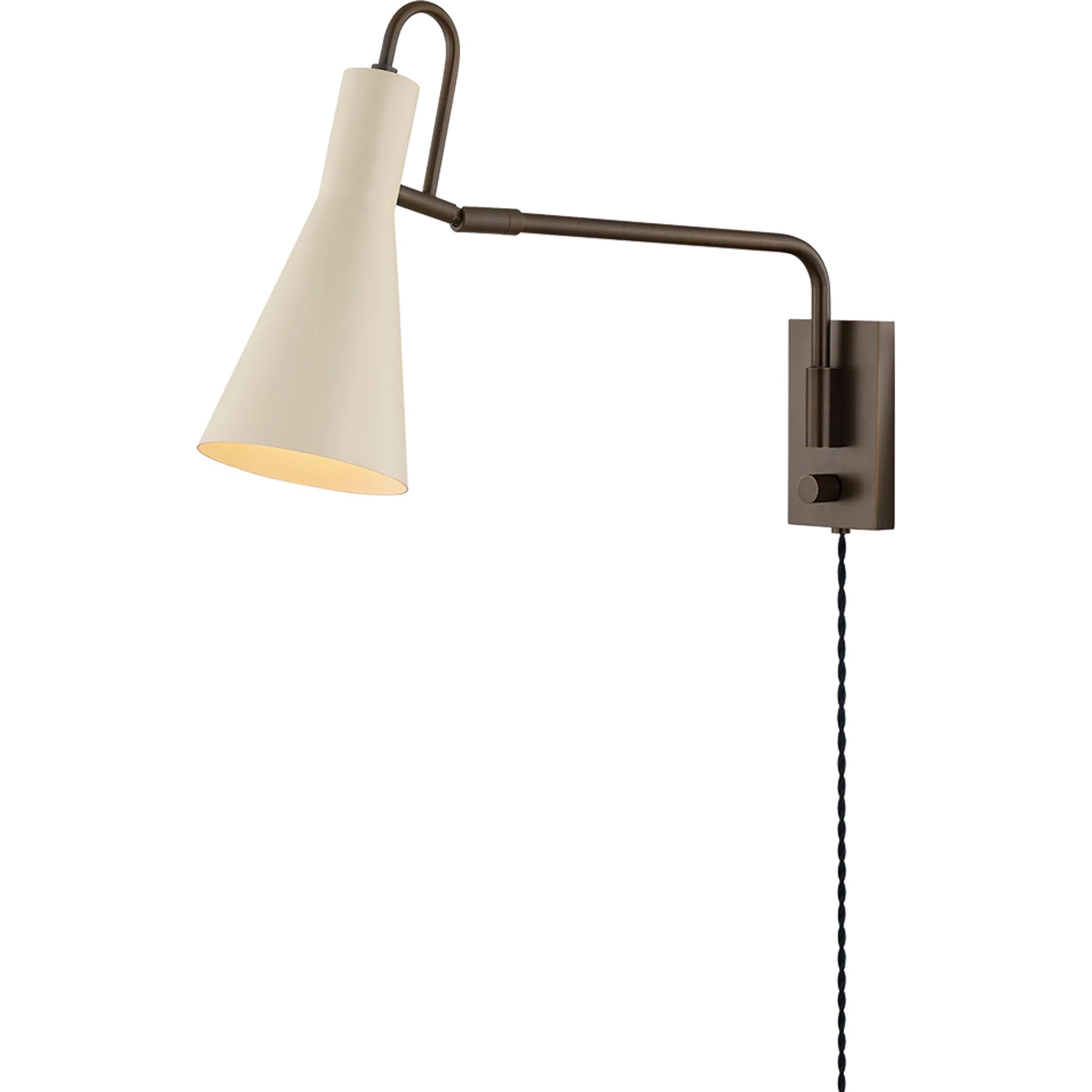 Yvette Wall Sconce by Mitzi in true bronze, soft bisque. Made from steel in a modern style.