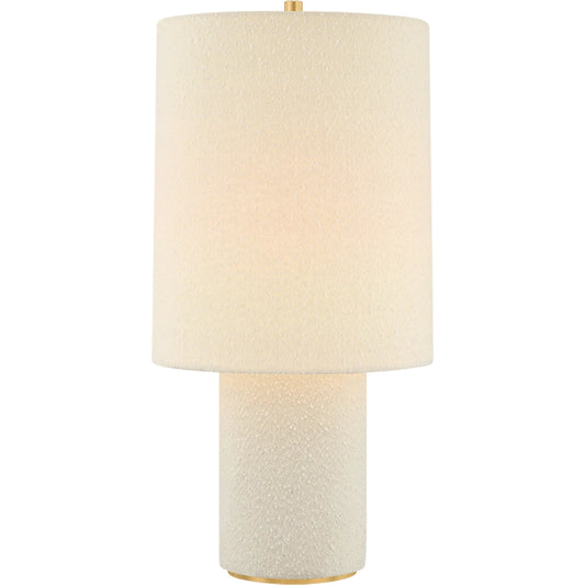 Sam Table Lamp by Mitzi in aged brass. Made from linen in a unique style.