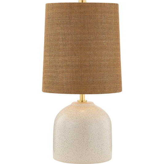 Gladys Table Lamp by Mitzi in aged brass, ceramic vanilla bean. Made from unique in a unique style.