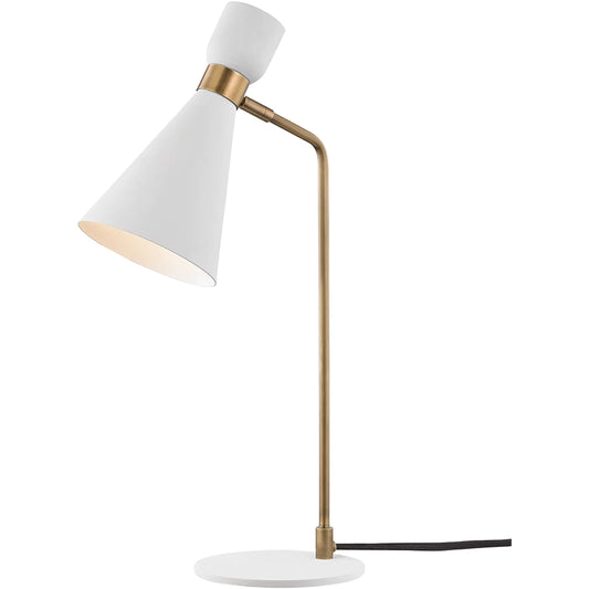 Willa Table Lamp by Mitzi in aged brass white. Made from steel in a modern style.