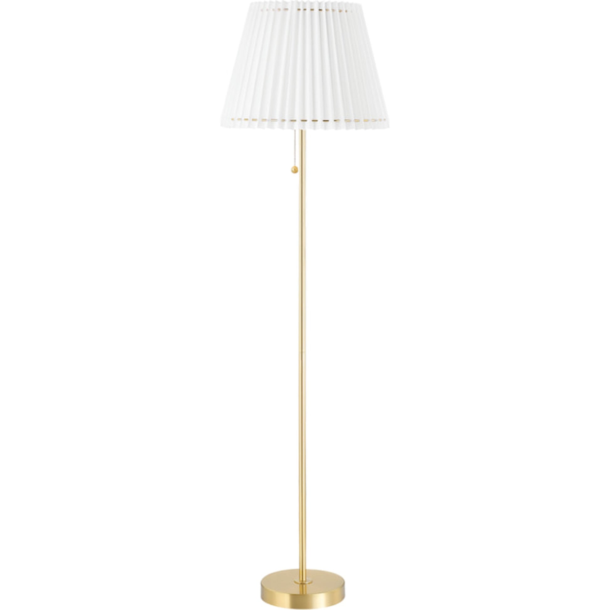 Demi Floor Lamp by Mitzi in aged brass. Made from steel in a traditional style.