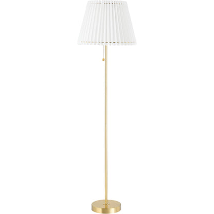 Demi Floor Lamp by Mitzi in aged brass. Made from steel in a traditional style.