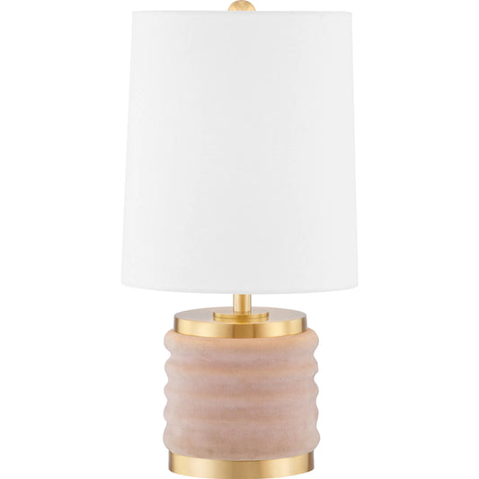 Bethany Table Lamp by Mitzi in blush. Made from steel in a transitional style.