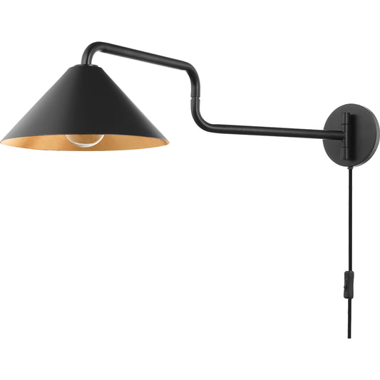 Brianna 1 Light Portable Wall Sconce by Mitzi in gold leaf. Made from steel in a modern style.