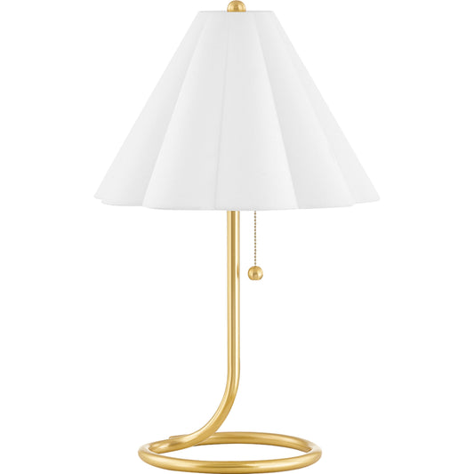 Martha Table Lamp by Mitzi in aged brass. Made from iron in a modern style.