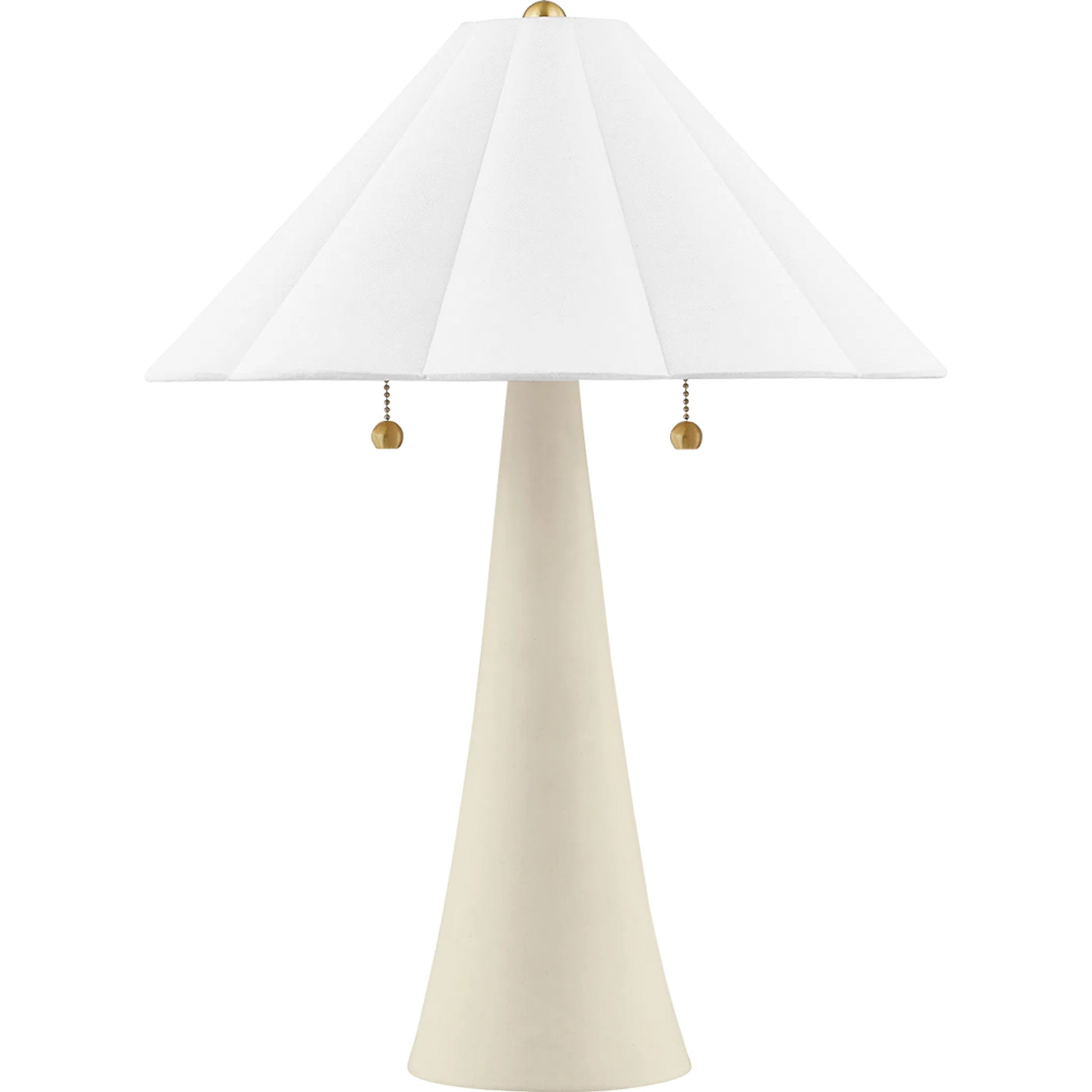 Alana Table Lamp by Mitzi in aged brass, ceramic antique ivory. Made from iron in a modern style.