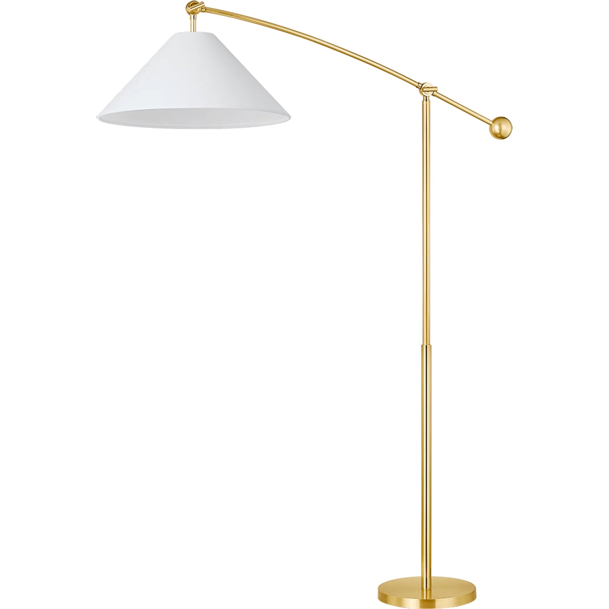 Birdie Floor Lamp by Mitzi in aged brass. Made from steel in a transitional style.