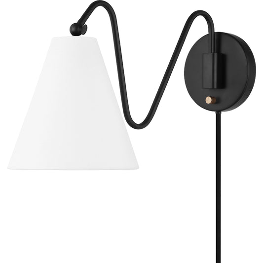 Onda 1 Light Portable Wall Sconce by Mitzi. Made from iron in a modern style.