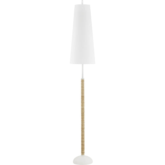 Mariana Floor Lamp by Mitzi in textured white. Made from steel in a modern style.