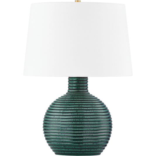 Sara Table Lamp by Mitzi in aged brass. Made from brass in a cottage & farmhouse style.