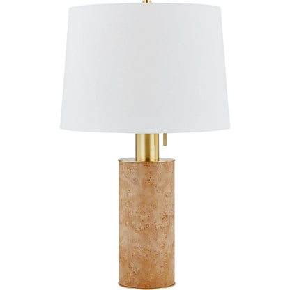 Clarissa Table Lamp by Mitzi in aged brass. Made from steel in a transitional style.