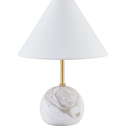 Jewel Table Lamp by Mitzi in aged brass. Made from steel in a modern style.