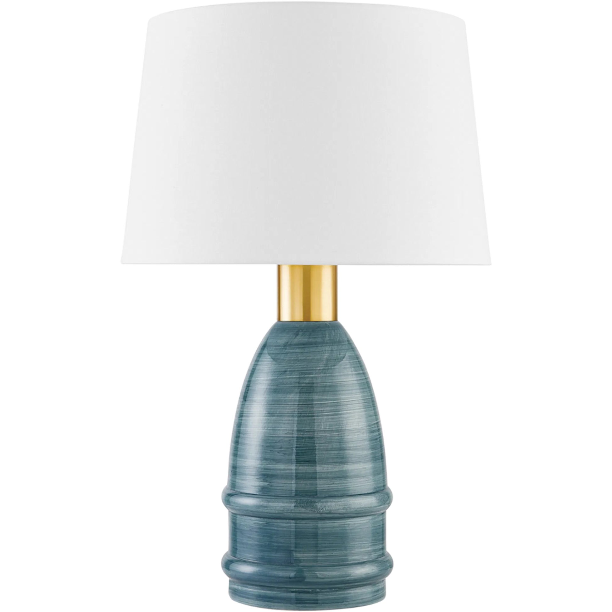 Tenley Table Lamp by Mitzi in aged brass, ceramic inchyra blue. Made from ceramic in a eclectic & global style.