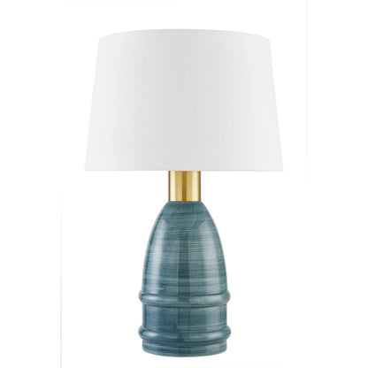 Tenley Table Lamp by Mitzi in aged brass, ceramic inchyra blue. Made from ceramic in a eclectic & global style.