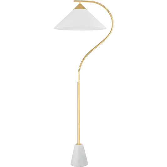 Bianca Floor Lamp by Mitzi in aged brass. Made from steel in a unique style.