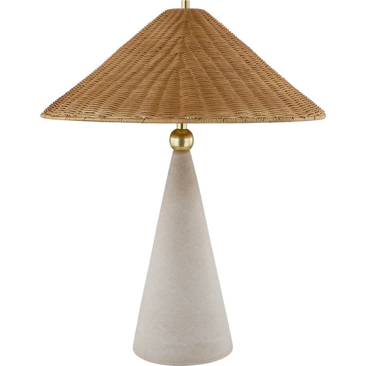 Perilla Table Lamp by Mitzi in aged brass, ceramic windswept white. Made from ceramic in a unique style.