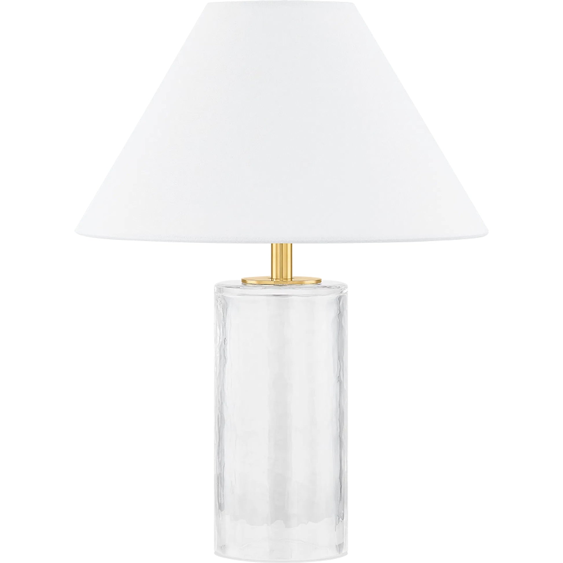 Mandy Table Lamp by Mitzi in aged brass. Made from glass in a transitional style.