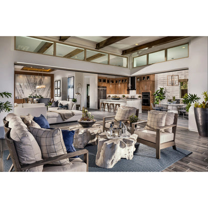 Laguna Outdoor Sofa by Sunset West in browns. Made from aluminum in a modern style.