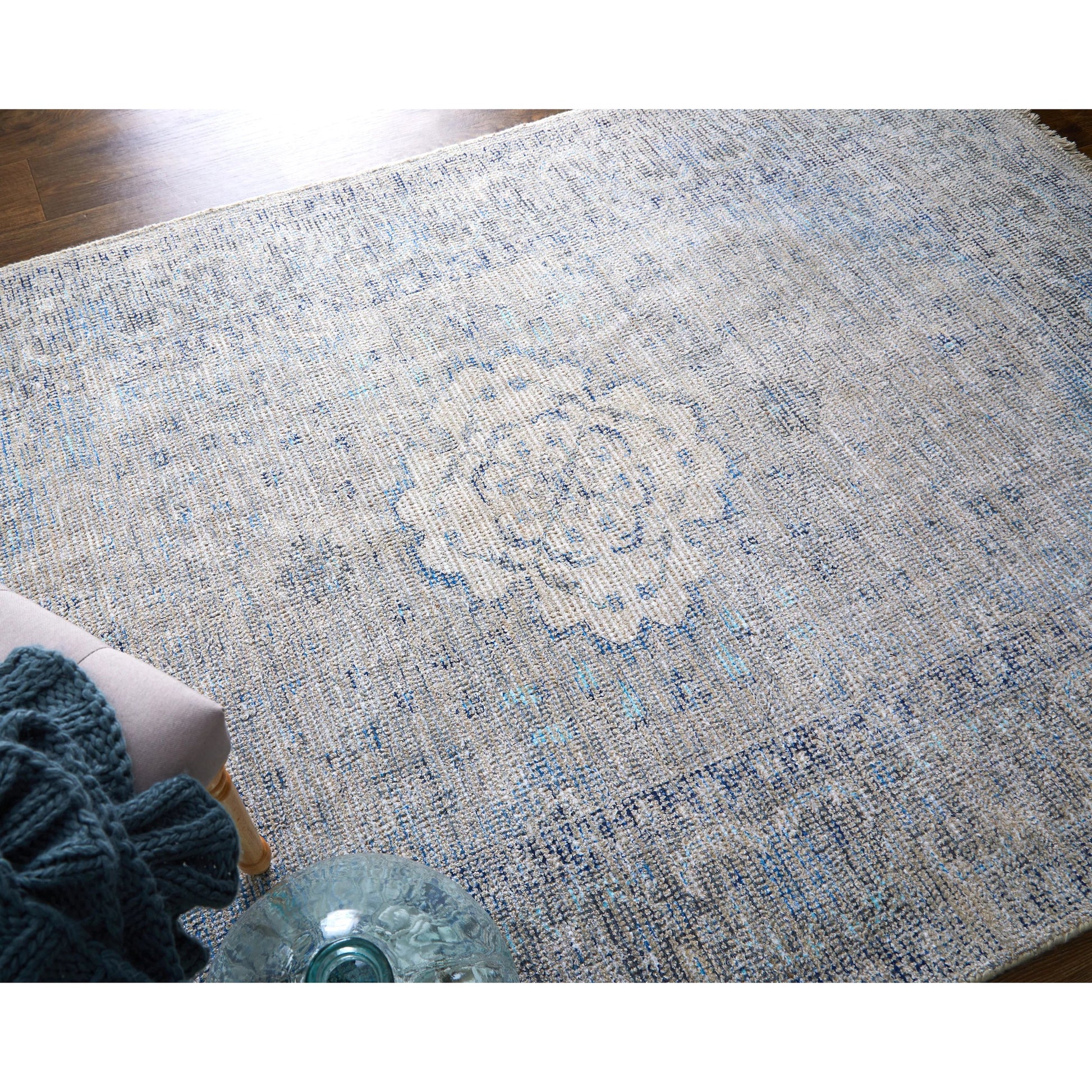 Caldwell Transitional Rug - 8108F by Feizy in gray, blue, ivory. Made from wool, viscose in a unique style.