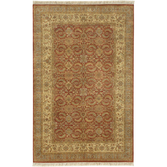 Heirloom Rug - 7363 by Surya in rust, dusty sage, brown, mustard, dark brown. Made from 100% semi-worsted new zealand wool in a unique style.