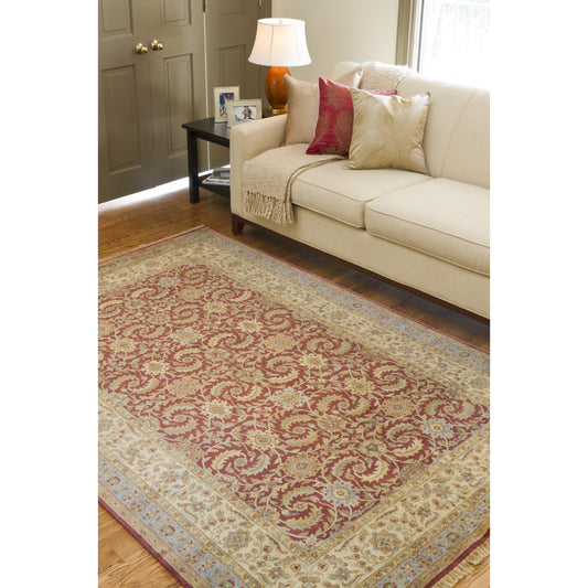 Heirloom Rug - 7363 by Surya in rust, dusty sage, brown, mustard, dark brown. Made from 100% semi-worsted new zealand wool in a unique style.