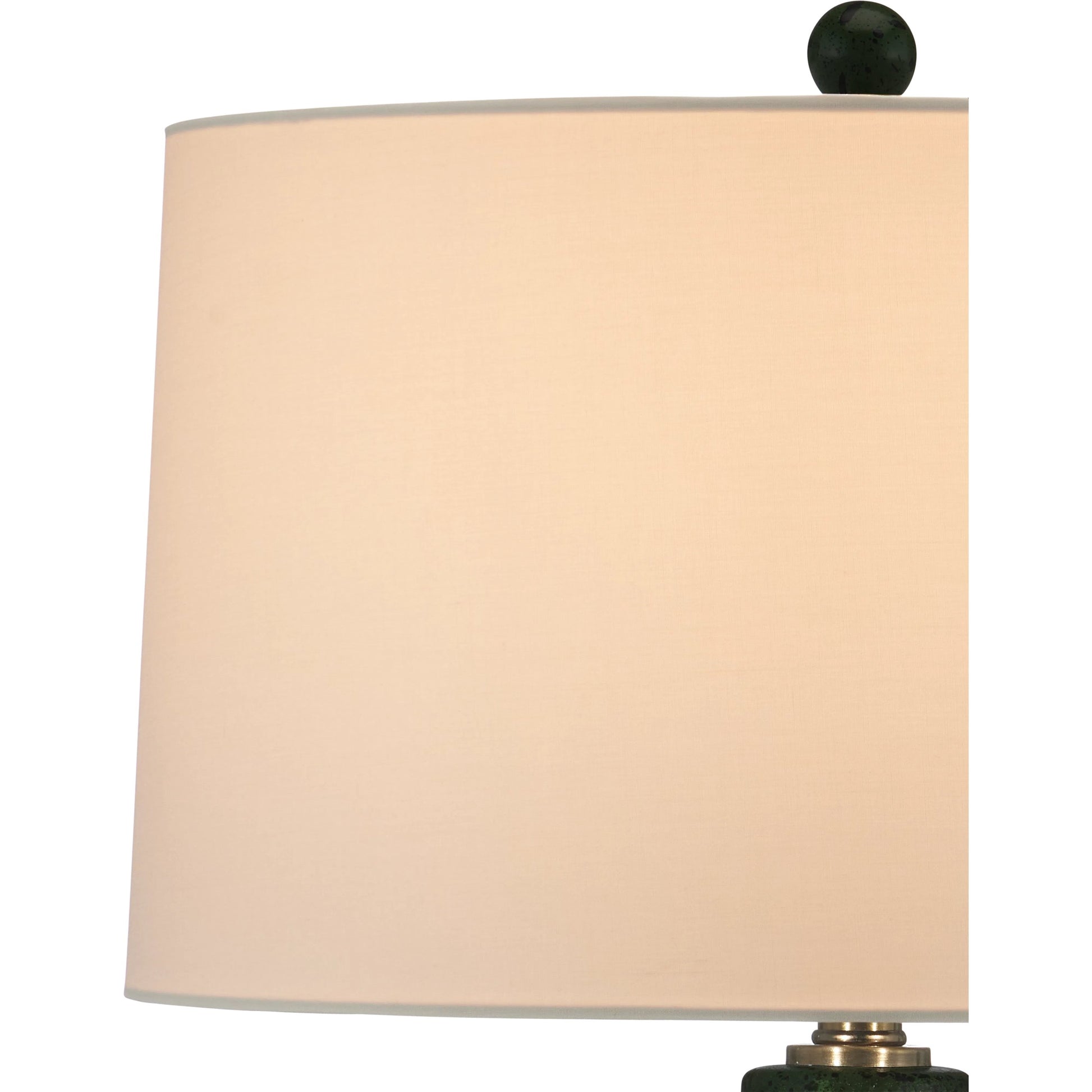 Kinnaird Table Lamp by Currey and Company in moss green, antique brass. Made from ceramic, metal in a modern style.