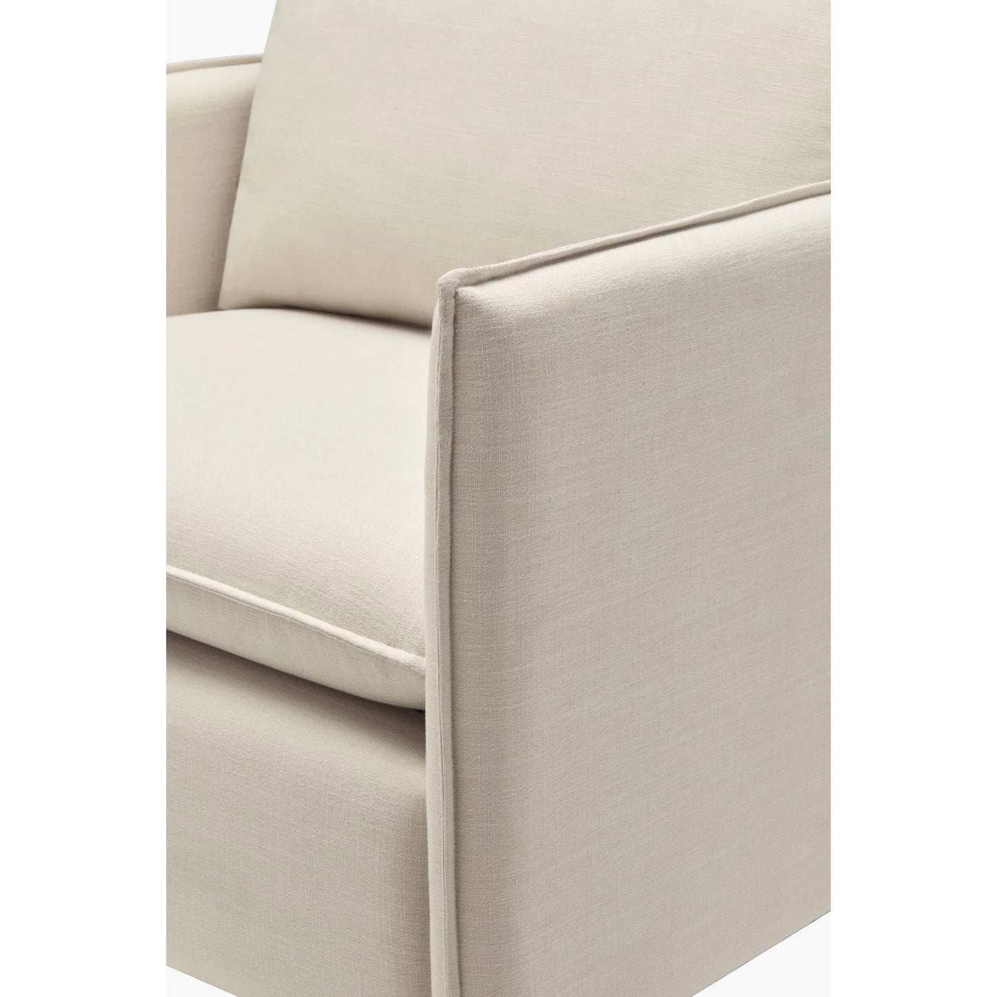 004 SI-2244528 | Closeup | Holliston Accent Chair 541112 by Surya in light beige, brown and painted. Made from polyester, rubber wood, polyester wrapped foam, polyfill in a transitional style.