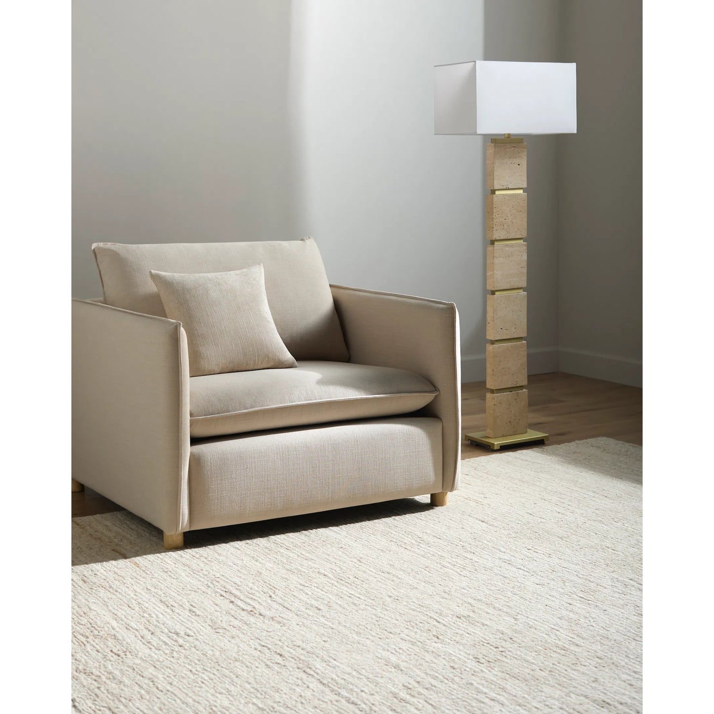 005 SI-2244528 | Lifestyle | Holliston Accent Chair 541112 by Surya in light beige, brown and painted. Made from polyester, rubber wood, polyester wrapped foam, polyfill in a transitional style.