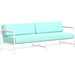 Sabbia Outdoor Sofa by Sunset West in white. Made from olefin rope in a coastal style.