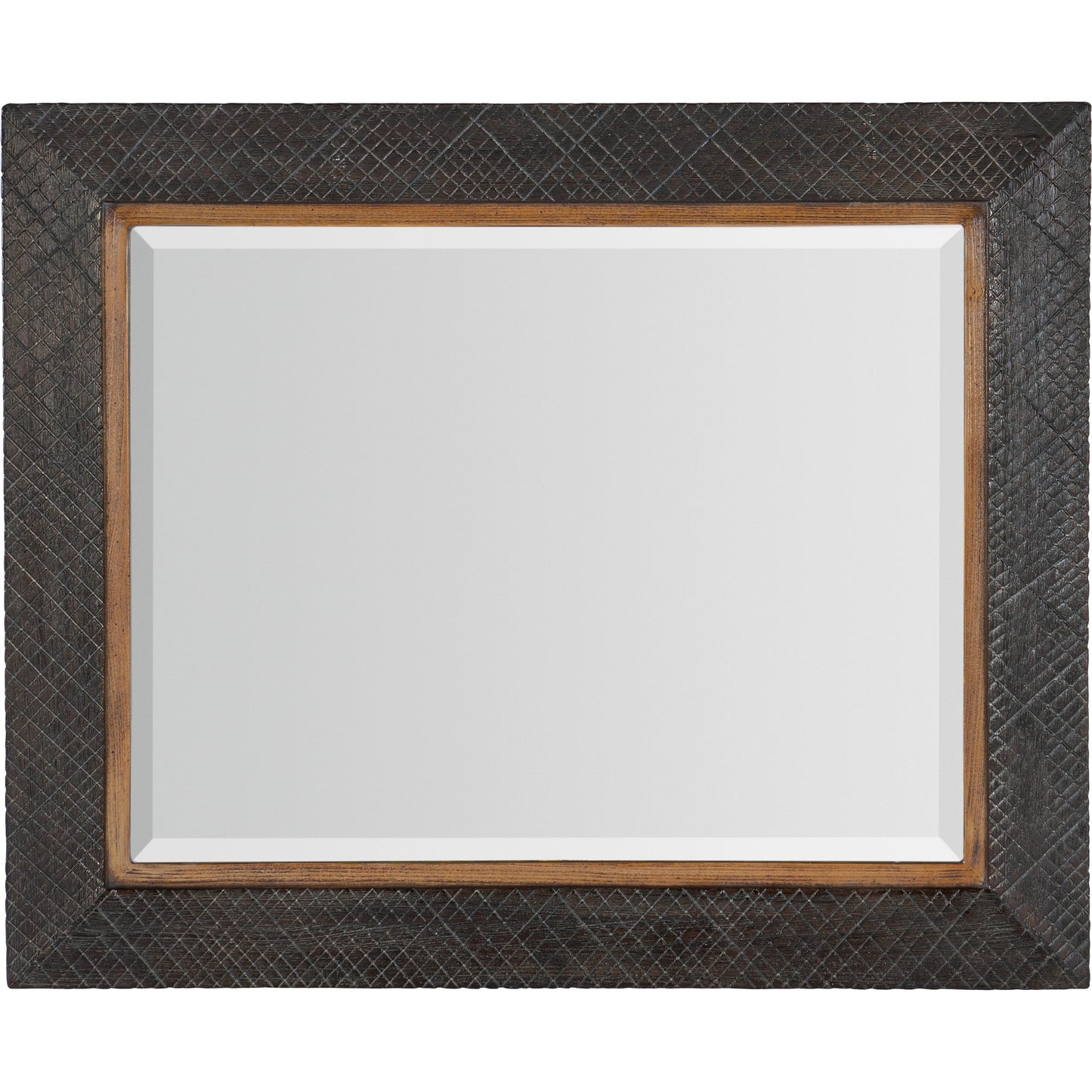 001 SI-1959519 | Primary Silo | Big Sky Portrait Mirror by Hooker Furniture in vintage natural, furrowed bark. Made from wood, resin, mirror in a traditional style.
