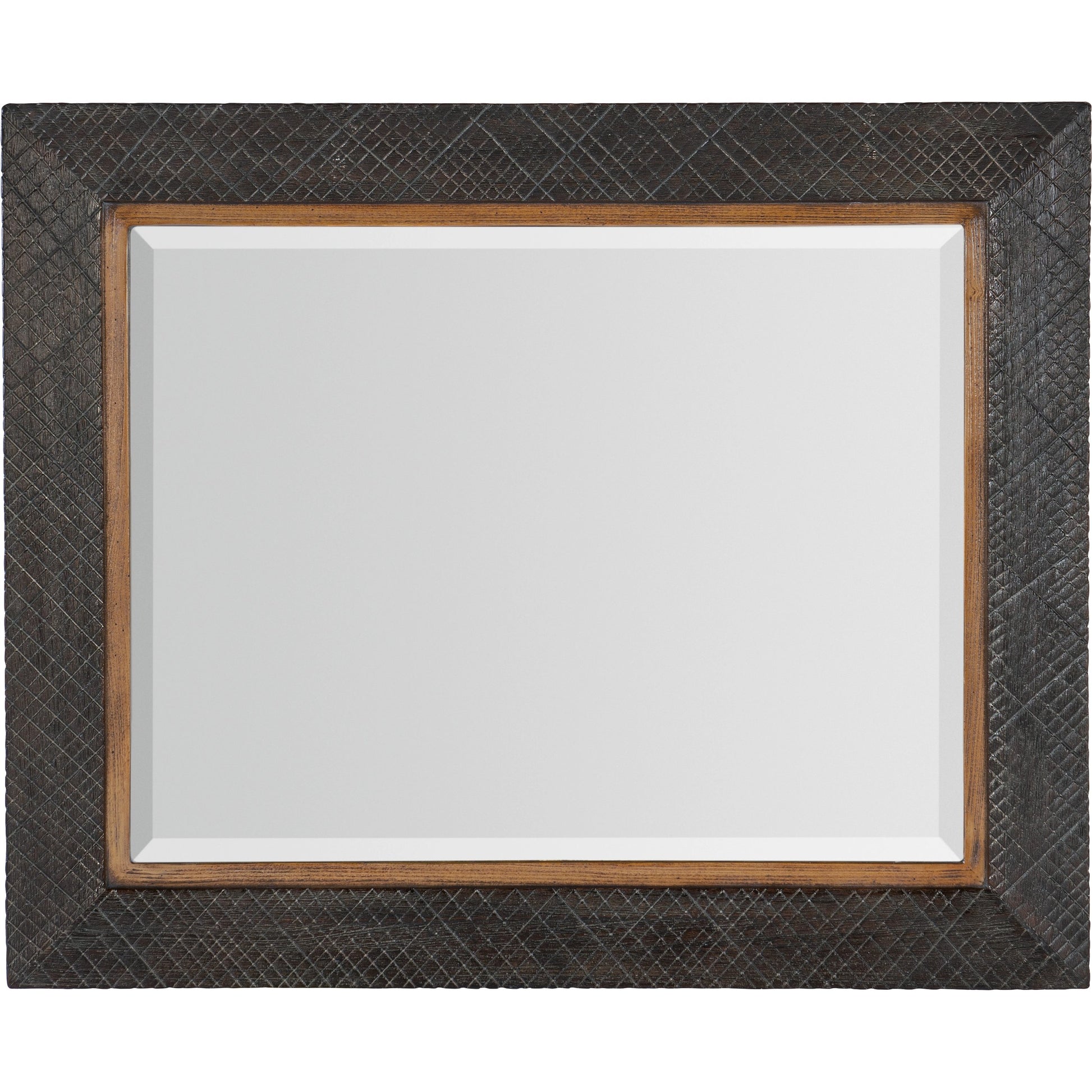 Big Sky Portrait Mirror by Hooker Furniture in vintage natural, furrowed bark. Made from wood, resin, mirror in a traditional style.