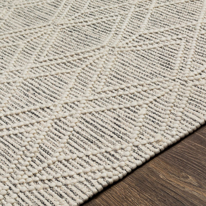 Hemingway HMG-2300 Rug by Livabliss in cream, black. Made from 70% wool, 30% polyester in a unique style.