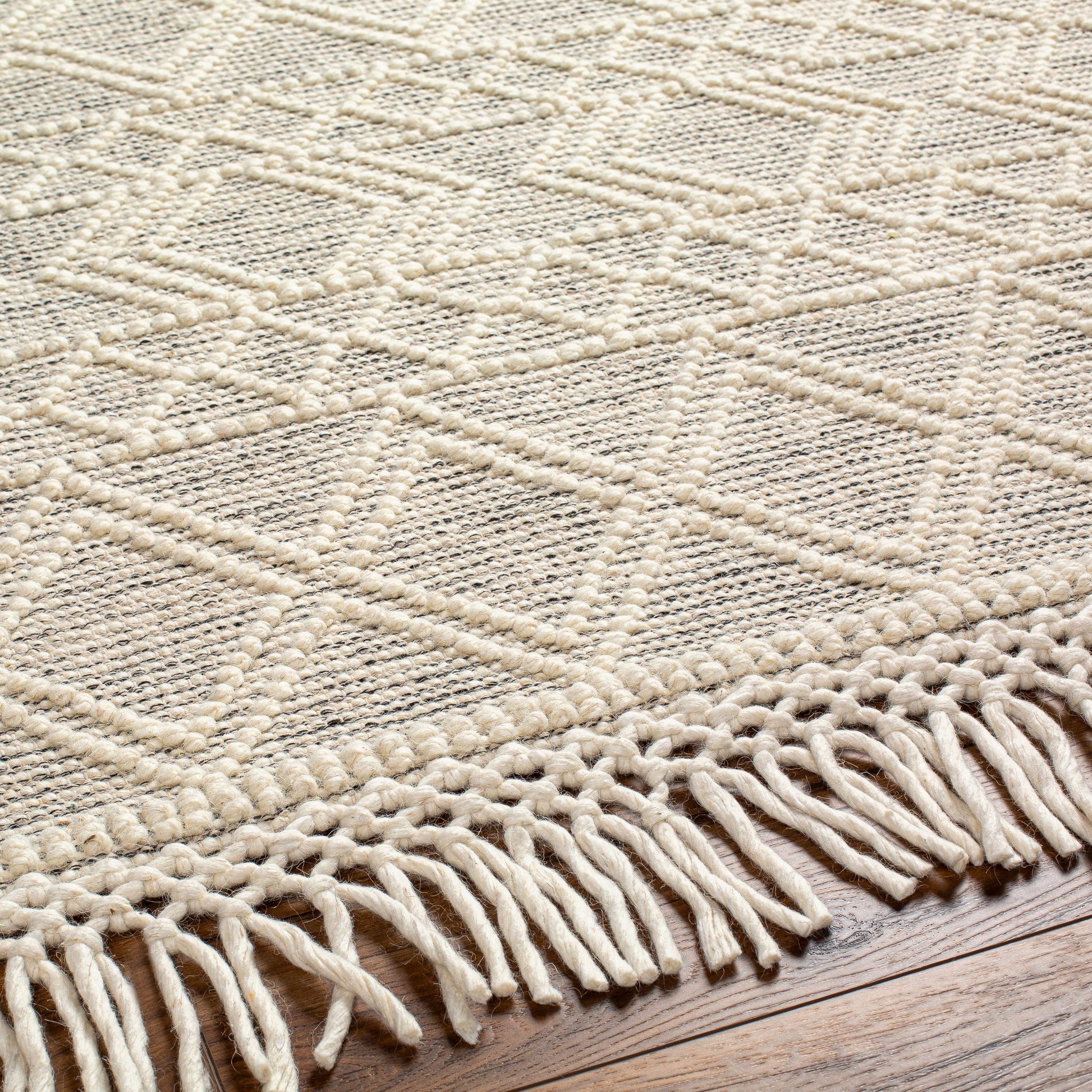 Hemingway Rug - 31310 by Livabliss in ivory, black. Made from 60% wool, 40% polyester in a unique style.