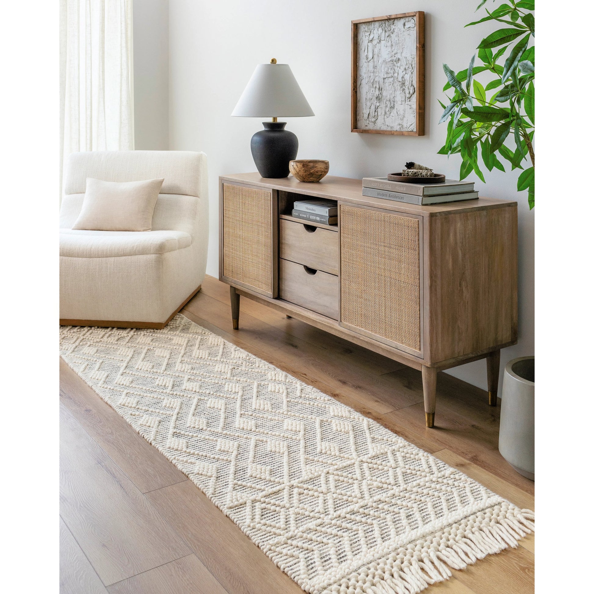 Hemingway Rug - 31312 by Livabliss in ivory, black. Made from 60% wool, 40% polyester in a unique style.