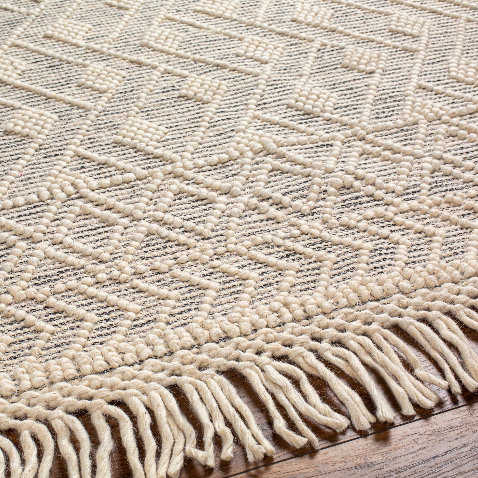 Hemingway Rug - 31312 by Livabliss in ivory, black. Made from 60% wool, 40% polyester in a unique style.