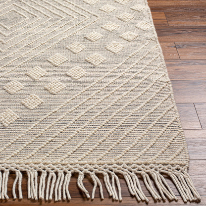 Hemingway HMG-2306 Rug by Livabliss in ivory, black. Made from 60% wool, 40% polyester in a unique style.