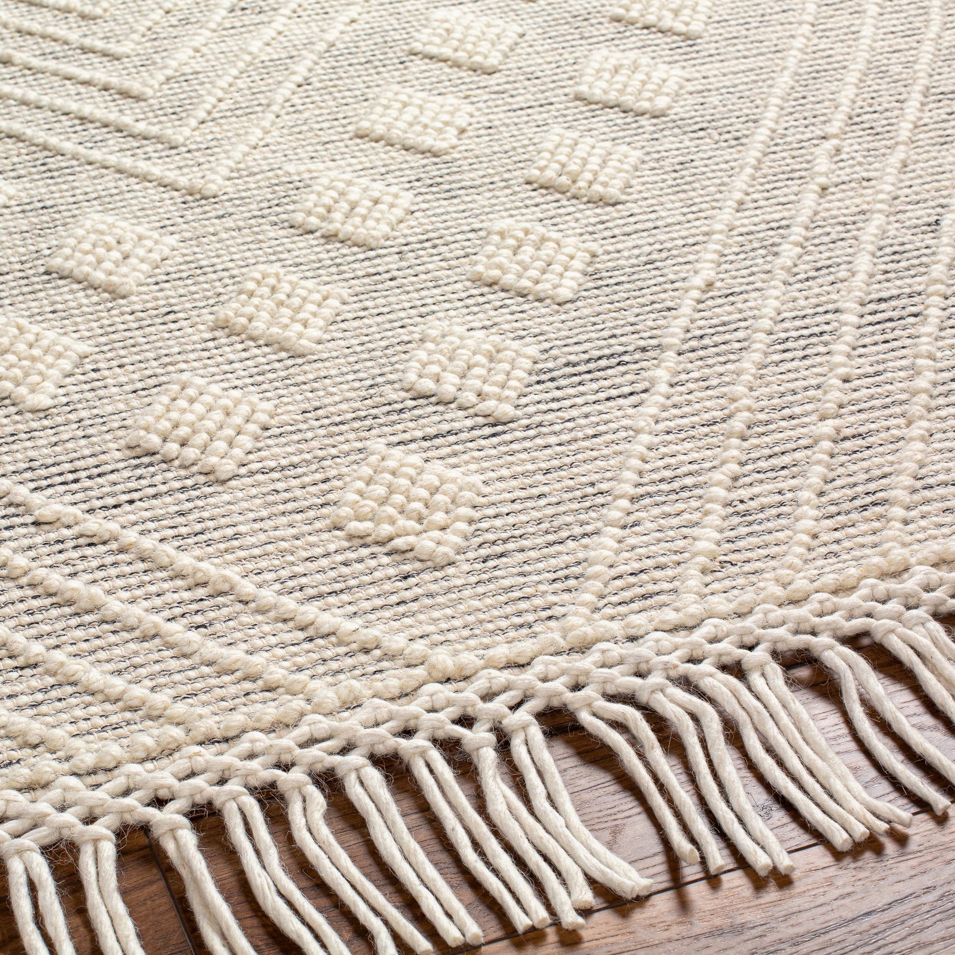 Hemingway Rug - 31313 by Livabliss in ivory, black. Made from 60% wool, 40% polyester in a unique style.