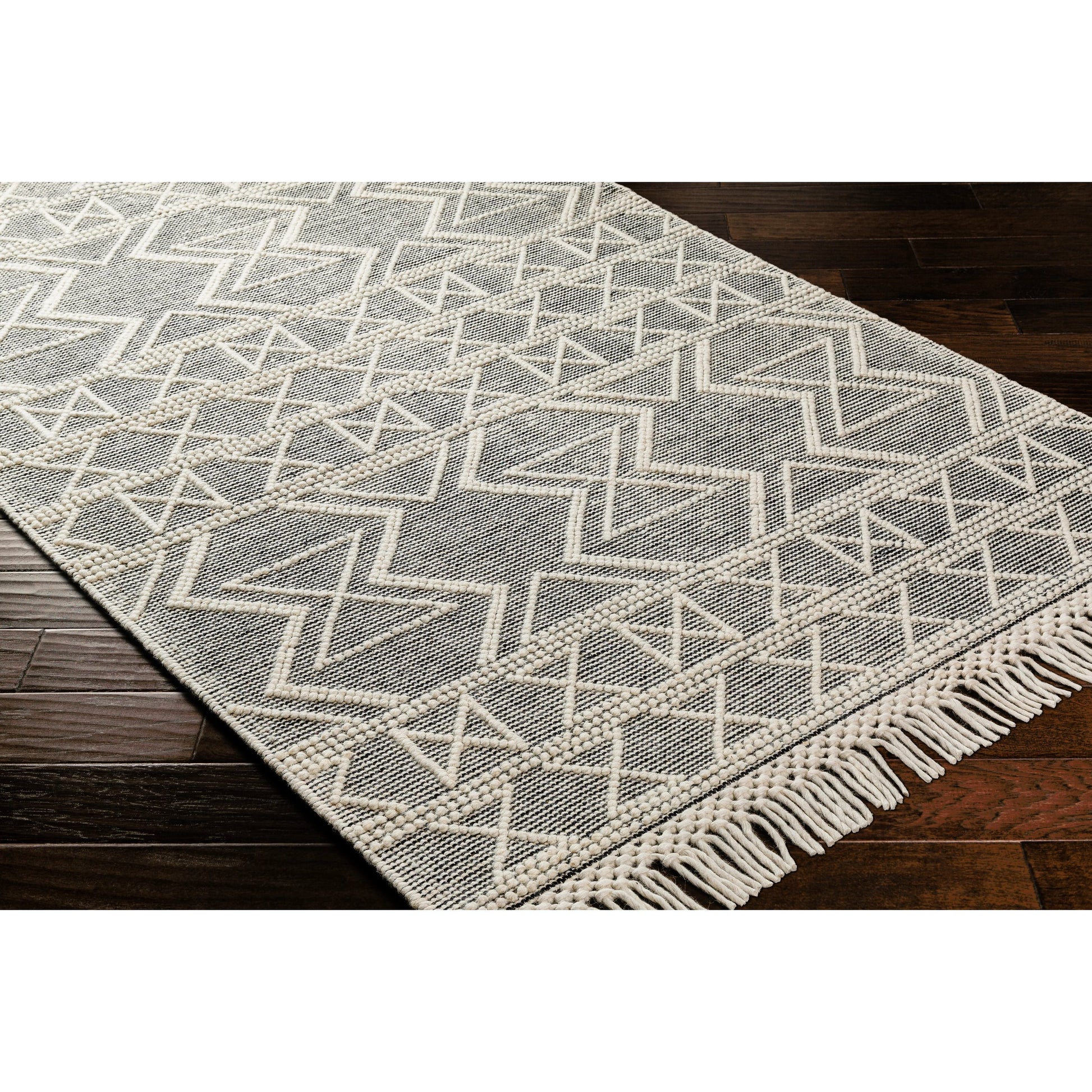 Hemingway Rug - 31314 by Livabliss in ivory, black. Made from 60% wool, 40% polyester in a unique style.