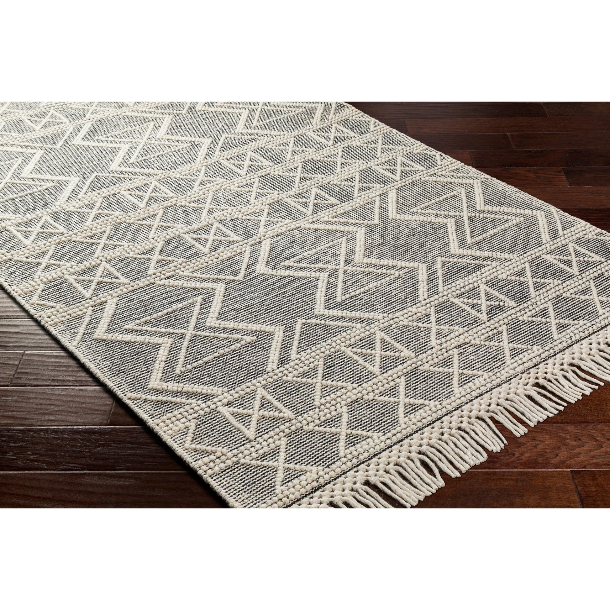 Hemingway Rug - 31314 by Livabliss in ivory, black. Made from 60% wool, 40% polyester in a unique style.