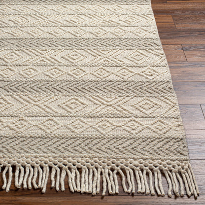 Hemingway HMG-2309 Rug by Livabliss in ivory, beige. Made from 60% wool, 40% polyester in a unique style.