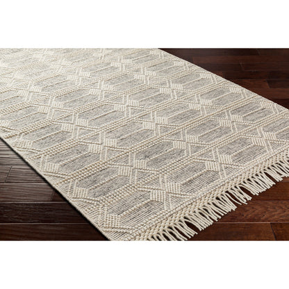 Hemingway Rug - 31317 by Livabliss in ivory, black. Made from 60% wool, 40% polyester in a unique style.