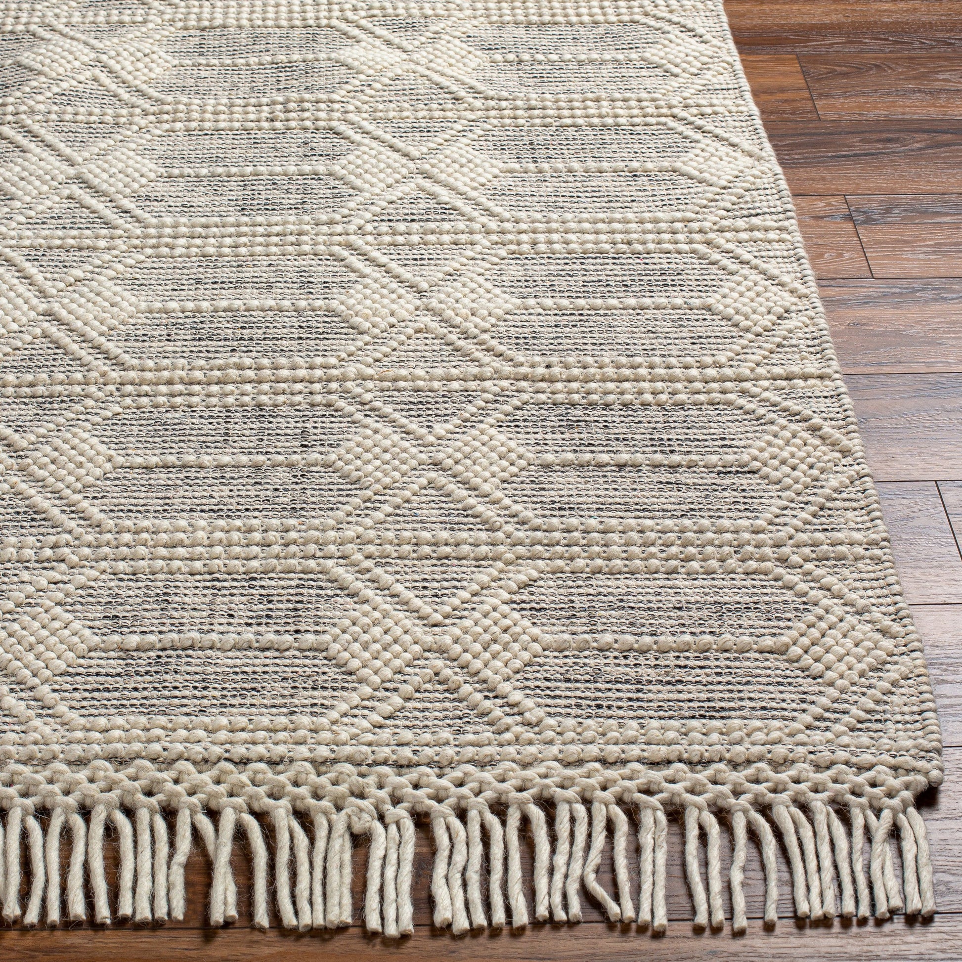Hemingway Rug - 31317 by Livabliss in ivory, black. Made from 60% wool, 40% polyester in a unique style.