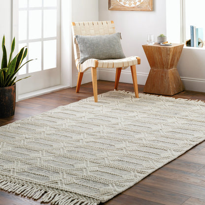 Hemingway Rug - 31317 by Livabliss in ivory, black. Made from 60% wool, 40% polyester in a unique style.