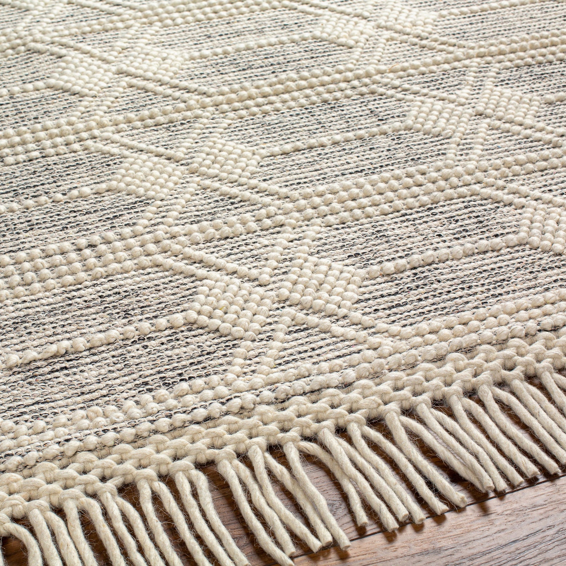 Hemingway Rug - 31317 by Livabliss in ivory, black. Made from 60% wool, 40% polyester in a unique style.