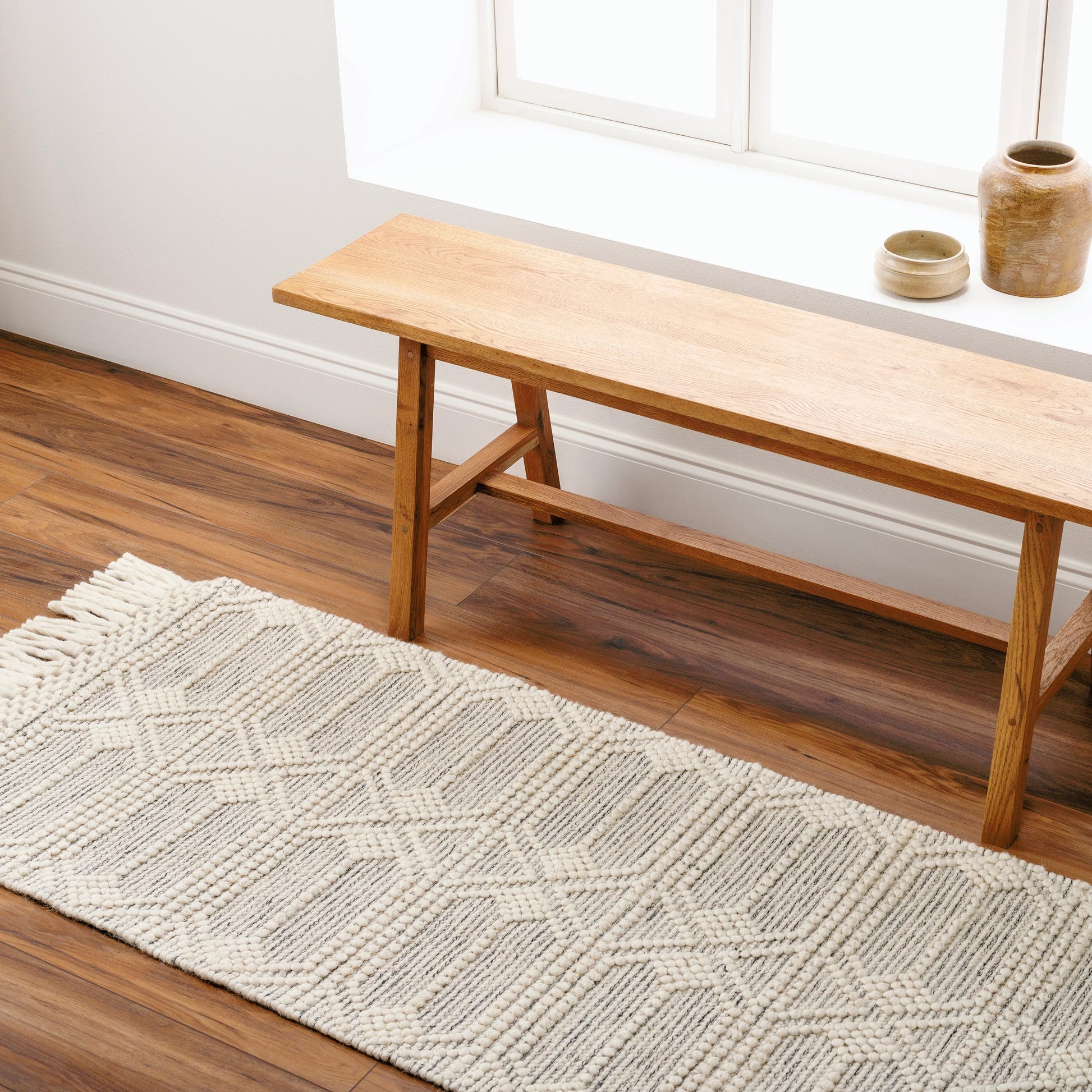 Hemingway Rug - 31317 by Livabliss in ivory, black. Made from 60% wool, 40% polyester in a unique style.