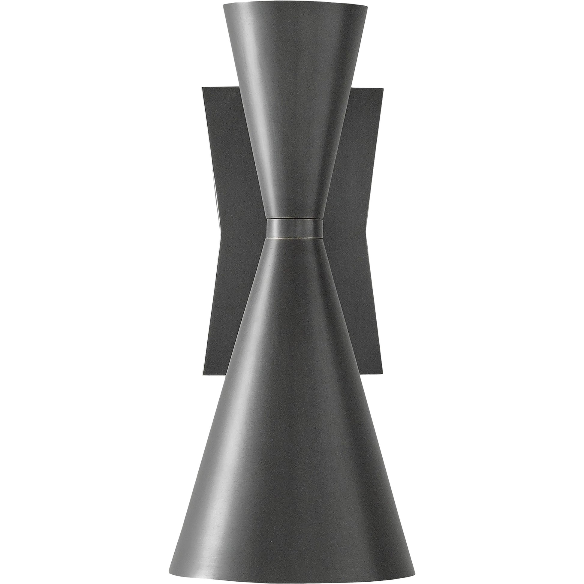Gino Wall Sconce by Currey and Company in dark gray, white interior. Made from metal in a modern style.