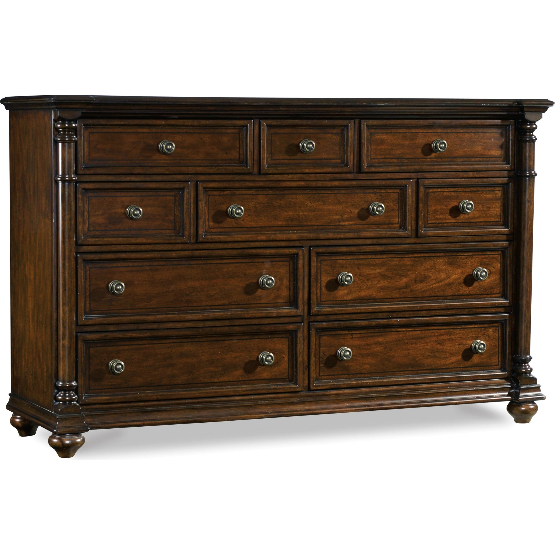 Leesburg Dresser by Hooker Furniture in mahogany. Made from mahogany veneers in a traditional style.