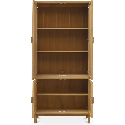 Seymour Cabinet by Moe's Home Collection in natural. Made from solid oak frame, oak veneer over mdf top, side panels, rattan, metal in a unique style.